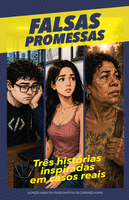 capa revista com um jovem, uma garota e uma senhora, sobre o titulo FALAS PROMESSAS, trata-se de uma história em quadrinhos produzida no TRF3 para alertar sobre o tráfico de pessoas