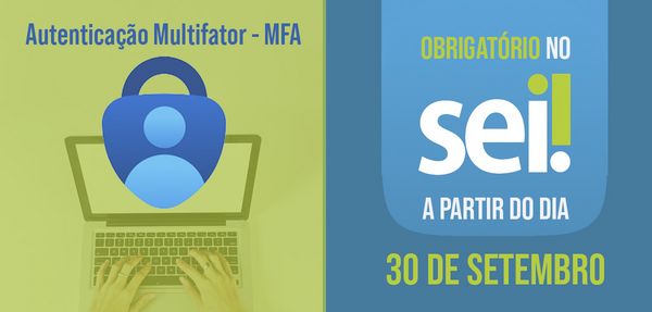 arte de divulgação do comunicado: computador com proteção duplo fator