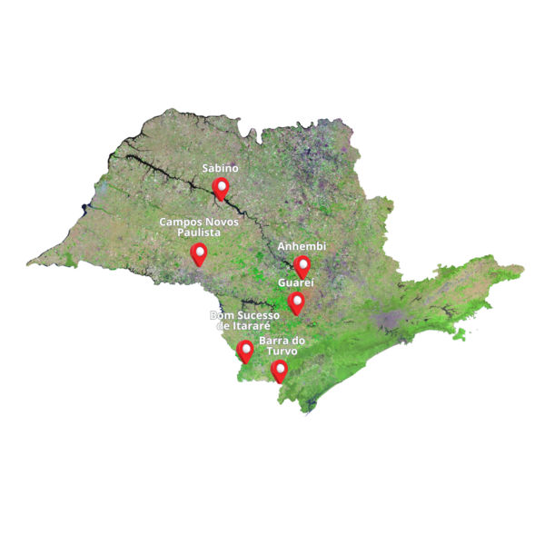 mapa de São Paulo destacando os locais dos PIDs