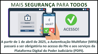 duplo fator de segurança no PJe e PDPJ